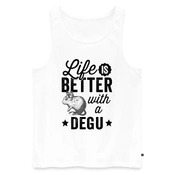 Alles ist besser mit Degu chilenisches Nagetier - Männer Premium Bio Tank Top - Weiß - Vorne - AI Model Male 178 light (178cm)