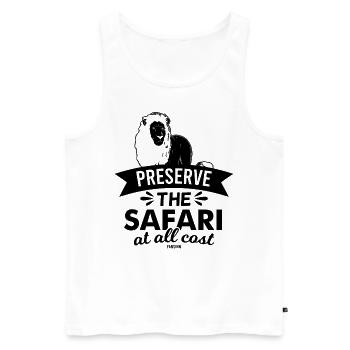 Lion Africa Safari Quote - Men's Premium Organic Tank Top - white - Front - Michal (187cm)
