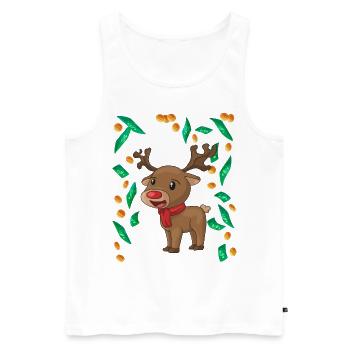 Reindeer Christmas Money Rain - Men's Premium Organic Tank Top - white - Front - AI Model Male 178 light (178cm)