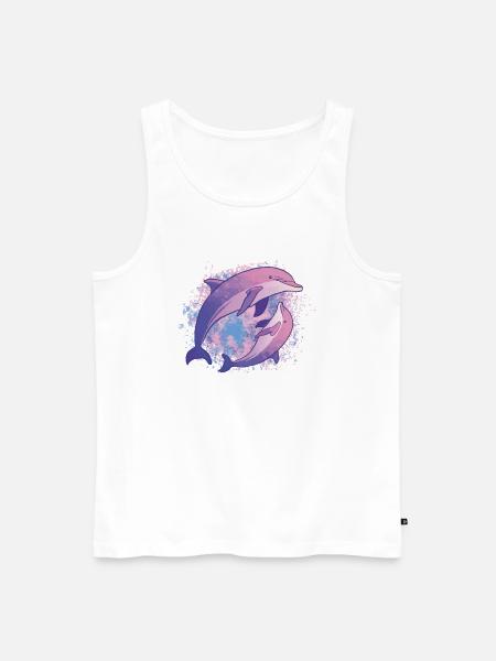 Delfin - Männer Premium Bio Tank Top - Weiß