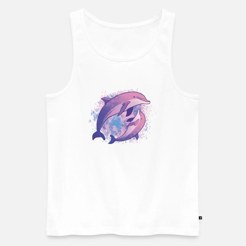 Delfin - Männer Premium Bio Tank Top - Weiß