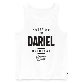 Croyez-moi, je suis Dariel Nom personnalisé - Débardeur bio Premium Homme - blanc - Devant - Michal (187cm)