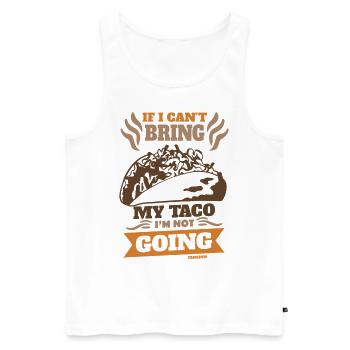 Si je ne peux pas apporter mon taco, je n’y vais pas - Débardeur bio Premium Homme - blanc - Devant - Michal (187cm)