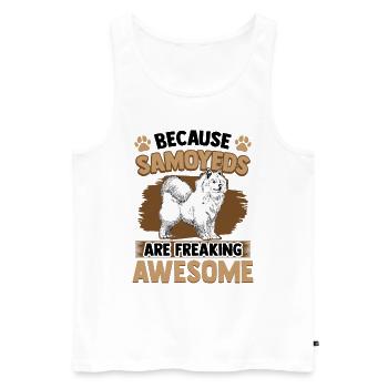 Samojede sind fantastisch Samojedenspitz - Männer Premium Bio Tank Top - Weiß - Vorne - AI Model Male 178 light (178cm)