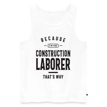 Construction Laborer Job Title Profession - Men's Premium Organic Tank Top - white - Front - AI Model Male 178 light (178cm)