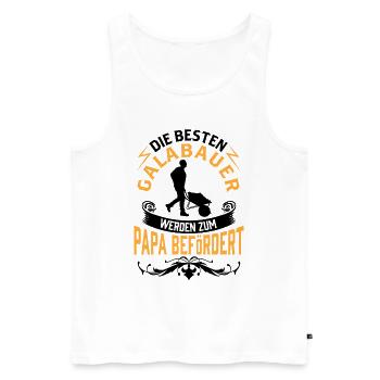 Galabauer wird Papa Gartenbau Galabau - Männer Premium Bio Tank Top - Weiß - Vorne - Michal (187cm)