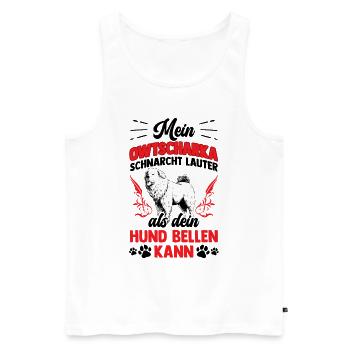 Owtscharka schnarcht lauter Kaukasischer Owtschark - Männer Premium Bio Tank Top - Weiß - Vorne - AI Model Male 178 light (178cm)