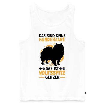 Wolfsspitz Glitzer deutscher Spitz Keeshond - Männer Premium Bio Tank Top - Weiß - Vorne - AI Model Male 178 light (178cm)
