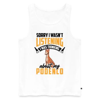 Podenco war abgelenkt spanischer Podenco - Männer Premium Bio Tank Top - Weiß - Vorne - AI Model Male 178 light (178cm)