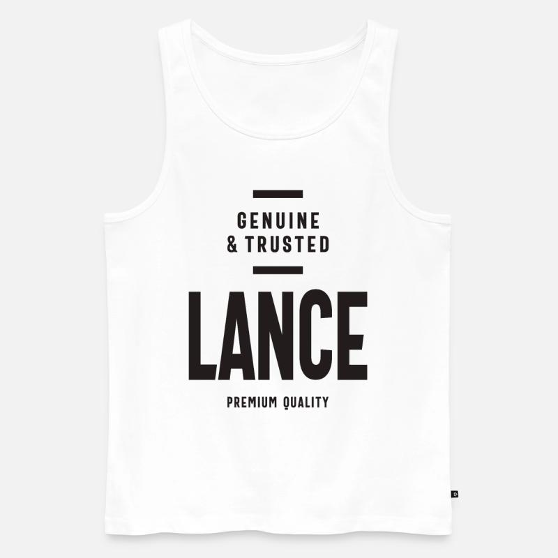 Benutzerdefinierter Name der Lanze - Männer Premium Bio Tank Top - Weiß