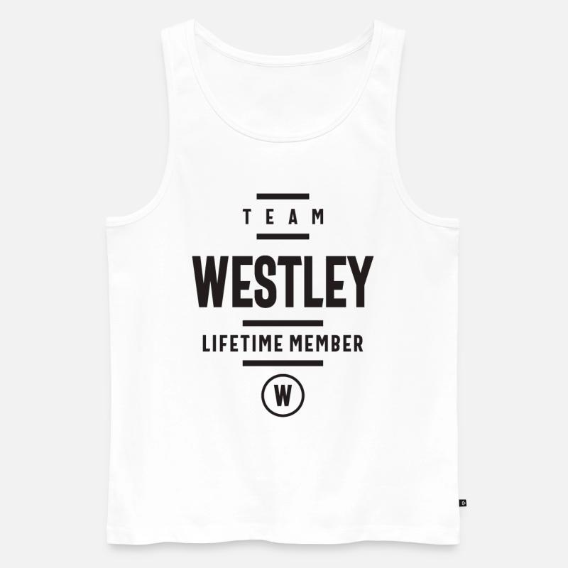 Westley Benutzerdefinierter Name - Männer Premium Bio Tank Top - Weiß