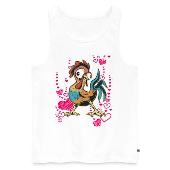 cool rooster - Men's Premium Organic Tank Top - white - Front - Michal (187cm)
