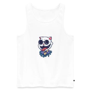 All I Need To Know About Life Cat - Men's Premium Organic Tank Top - white - Front - Michal (187cm)