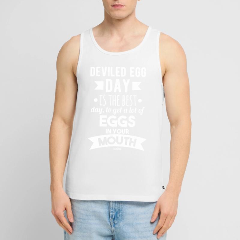 deviled eggs day Männer Premium Bio Tank Top