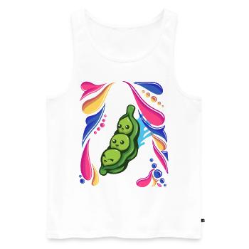 Pois Légumes Vegan coloré - Débardeur bio Premium Homme - blanc - Devant - Michal (187cm)