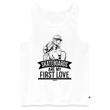 Skating Frau Extremsport Hiphop - Männer Premium Bio Tank Top - Weiß - Vorne - AI Model Male 178 light (178cm)