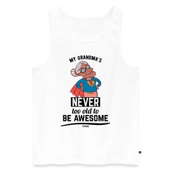 coole Oma Mutter Großmutter Held - Männer Premium Bio Tank Top - Weiß - Vorne - AI Model Male 178 light (178cm)