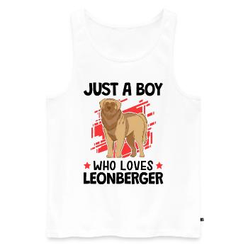 Nur ein Junge der Leonberger liebt Leonberger - Männer Premium Bio Tank Top - Weiß - Vorne - AI Model Male 178 light (178cm)