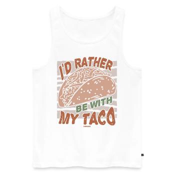 Je préfère être avec mon taco - Débardeur bio Premium Homme - blanc - Devant - Michal (187cm)