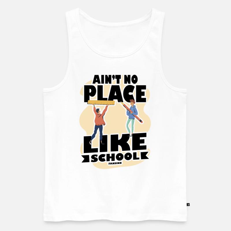 Kinder lieben die Schule - Männer Premium Bio Tank Top - Weiß