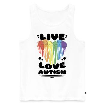 Autismus Liebe Herz Regenbogen - Männer Premium Bio Tank Top - Weiß - Vorne - AI Model Male 178 light (178cm)
