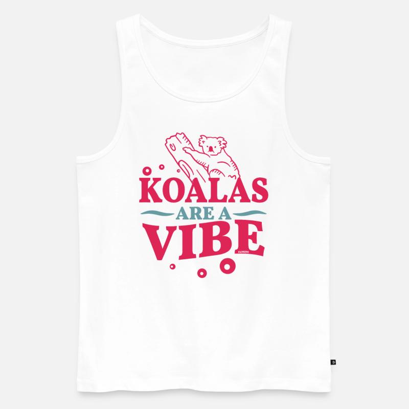 cute koala on a tree - Men's Premium Organic Tank Top - white