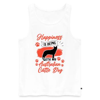 Australian Cattle Dog makes happy herding dog - Men's Premium Organic Tank Top - white - Front - Michal (187cm)
