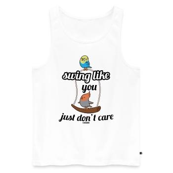 Vogelschaukel Vogelkäfig Kinder - Männer Premium Bio Tank Top - Weiß - Vorne - Michal (187cm)