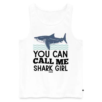 Nenn mich Hai Mädchen - Männer Premium Bio Tank Top - Weiß - Vorne - Michal (187cm)