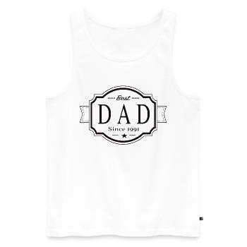 Best dad since 1991 - Men's Premium Organic Tank Top - white - Front - AI Model Male 178 light (178cm)