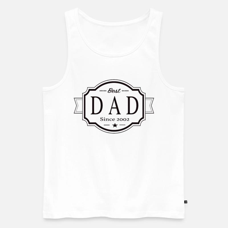 Bester Papa seit 2002 - Männer Premium Bio Tank Top - Weiß