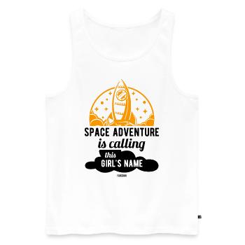 Astronaut Weltraum Mädchen Rakete - Männer Premium Bio Tank Top - Weiß - Vorne - Michal (187cm)