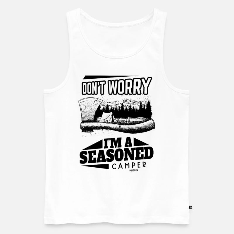 Camping - Männer Premium Bio Tank Top - Weiß