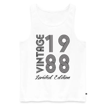 Vintage 1988 Vintage Birthday Retro Vintage - Men's Premium Organic Tank Top - white - Front - Michal (187cm)