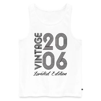 Millésime 2006 Vintage Anniversaire Rétro Vintage - Débardeur bio Premium Homme - blanc - Devant - Michal (187cm)