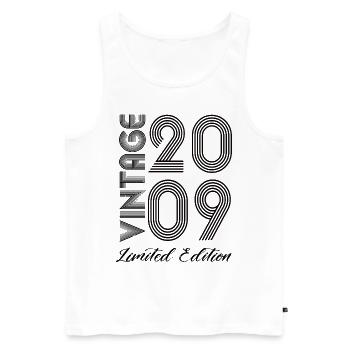 Millésime 2009 Vintage Anniversaire Rétro Vintage - Débardeur bio Premium Homme - blanc - Devant - Michal (187cm)