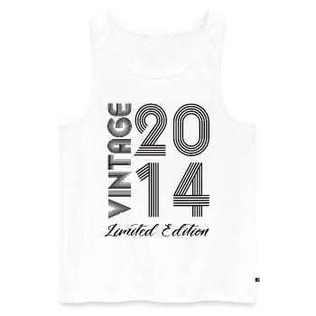 Vintage 2014 Vintage Birthday Retro Vintage - Men's Premium Organic Tank Top - white - Front - Michal (187cm)
