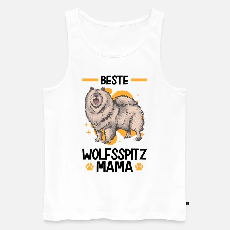 Wolfsspitz Mama deutscher Spitz Keeshond - Männer Premium Bio Tank Top - Weiß