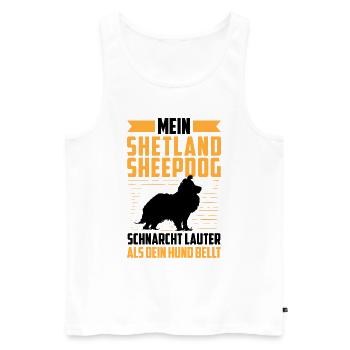 Shetland Sheepdog schnarcht britischer Sheepdog - Männer Premium Bio Tank Top - Weiß - Vorne - AI Model Male 178 light (178cm)