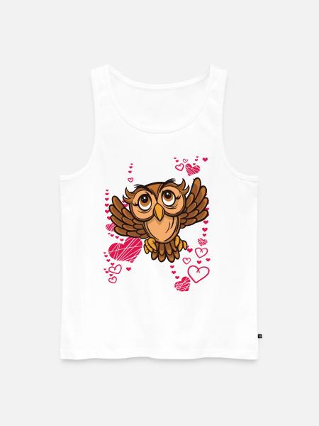 Ich liebe Eulen - Männer Premium Bio Tank Top - Weiß