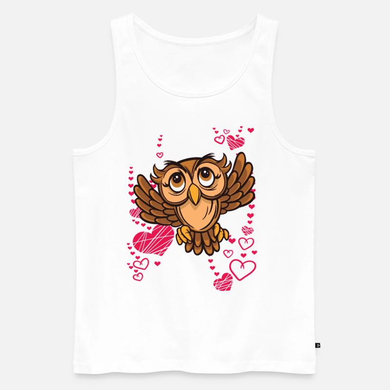 Ich liebe Eulen - Männer Premium Bio Tank Top - Weiß