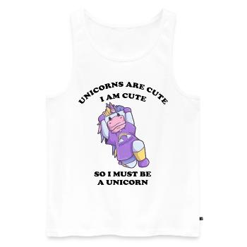 sportliches Einhorn - Männer Premium Bio Tank Top - Weiß - Vorne - Michal (187cm)