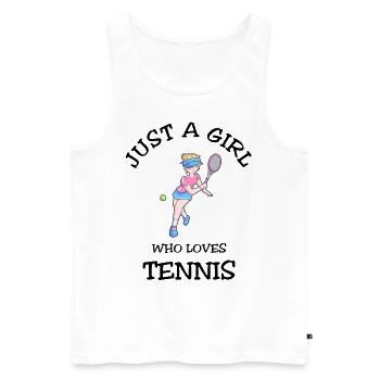 Just A Girl Who Loves Tennis - Männer Premium Bio Tank Top - Weiß - Vorne - Michal (187cm)