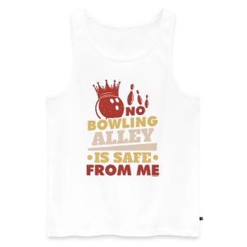 lustiger Bowling Spruch - Männer Premium Bio Tank Top - Weiß - Vorne - AI Model Male 178 light (178cm)