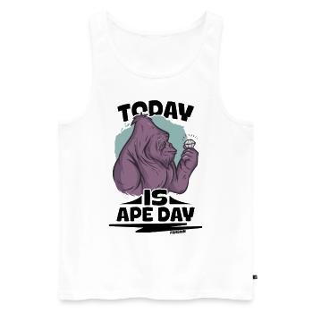 Today Is Ape Day - Men's Premium Organic Tank Top - white - Front - AI Model Male 178 light (178cm)