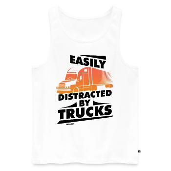 Easily Distracted By Trucks - Männer Premium Bio Tank Top - Weiß - Vorne - Michal (187cm)