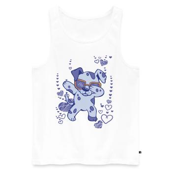 Dancing Baby Dog célèbre une fête - Débardeur bio Premium Homme - blanc - Devant - Michal (187cm)
