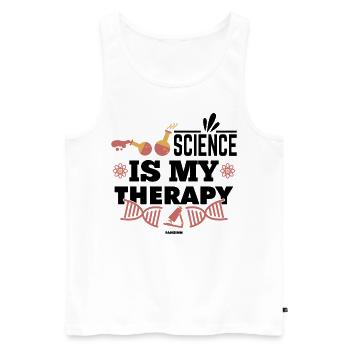 Science Is My Therapy - Männer Premium Bio Tank Top - Weiß - Vorne - Michal (187cm)