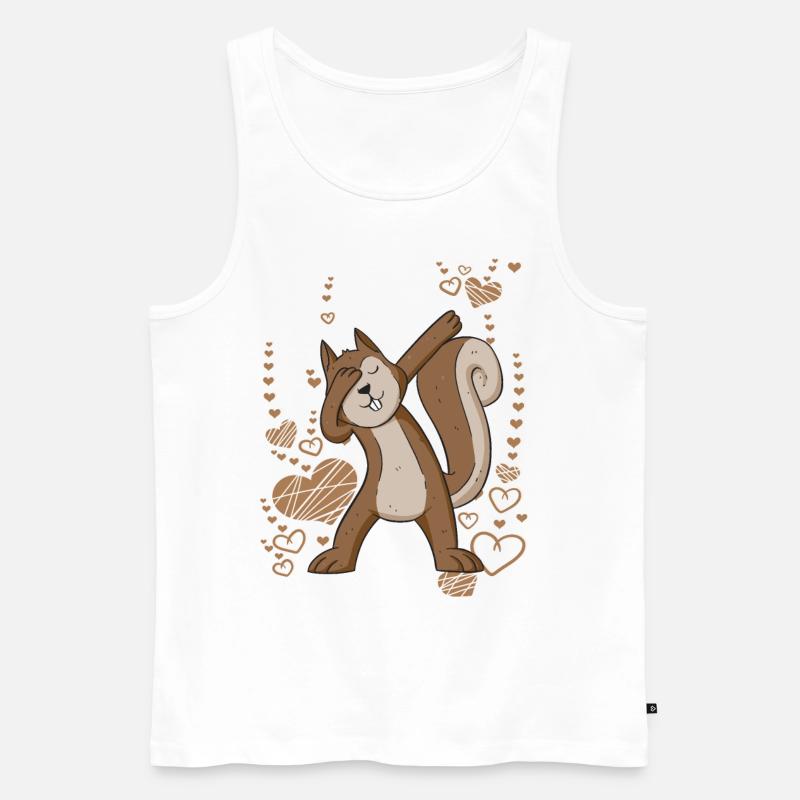 dabbing Eichhörnchen tanzen Waldtier - Männer Premium Bio Tank Top - Weiß