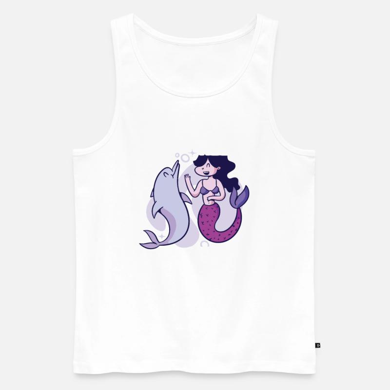 Delfin - Männer Premium Bio Tank Top - Weiß